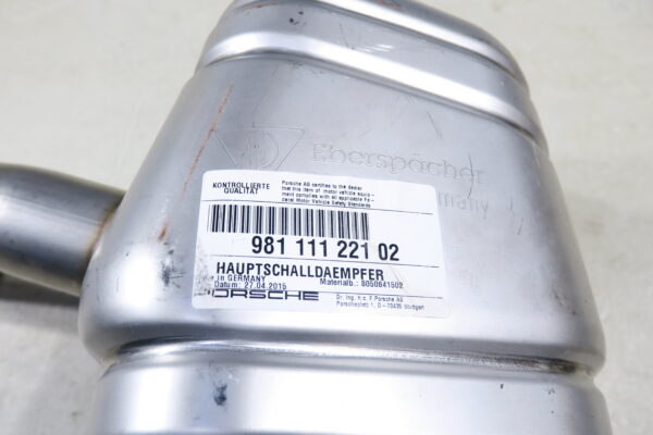 Porsche 981 Boxster / Cayman Hauptschalldämpfer links NEU NEW Exhaust 981 111 221 02 Auspuff muffler - Image 5