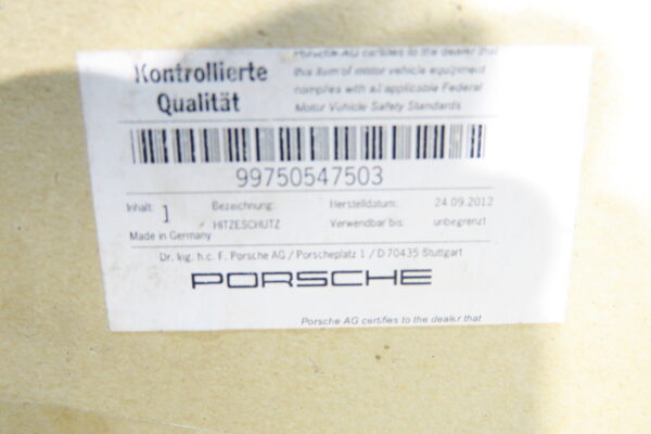 Porsche 911 997 Turbo Facelift Hitzeschutz Mitte NEU! NEW! 99750547503 heat protection - Image 6